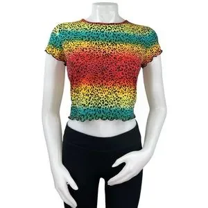 Rainbow Print Rainbow Crop Top Forever 21 Forever 21 Rainbow